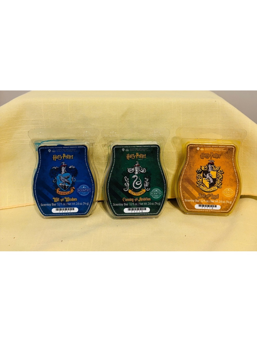 Retired Harry Potter Scentsy Bars Lot 3 Hogwarts Houses Slytherin Hufflepuff NIB